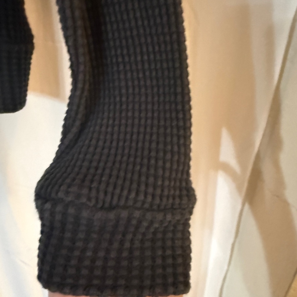 The North Face Black Waffle Knit Mock Neck Sweatshirt M - Picture 8 of 16